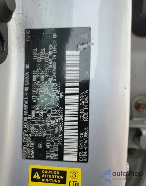 2011 Lexus Rx 350 z USA, uszkodzony, nr VIN 2T2ZK1BA5BC048272